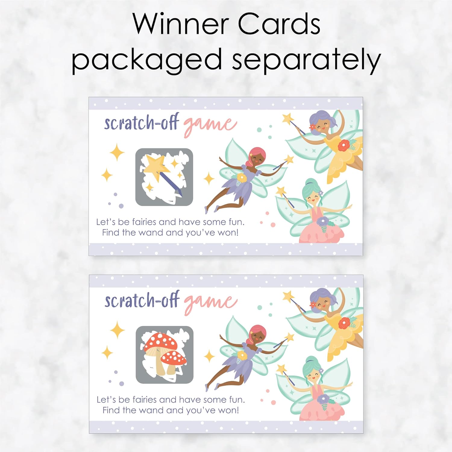 Big Dot of Happiness Let’s Be Fairies - Fairy Garden Birthday Party Game Scratch Off Cards - 22 Count