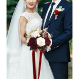 Bride Bouquets For Wedding Burgundy Artificial Flowers Roses Tossing Bouquet For Bridesmaid For Wedding Ceremony Anniversary