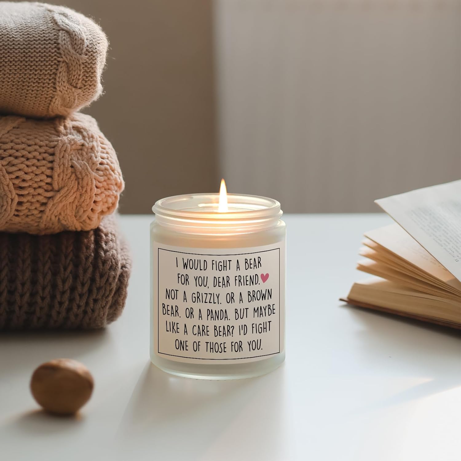 Best Friend Birthday Gifts For Women, Friendship Gifts For Women- Handmade Lavender Natural Soy Wax Candle (7Oz)- Funny Best Friend Candle For Bestie, Bff