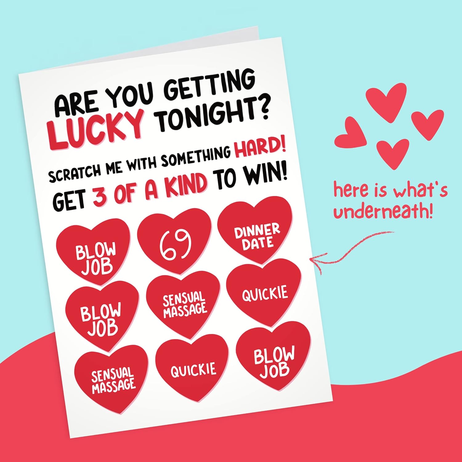 Funny Scratch Off Valentine'S Day Card For Him 5 X7 Inch | Happy Anniversary Card For Boyfriend Husband Fiance | Naughty Scratch Off Valentines Day Card Gift For Men
