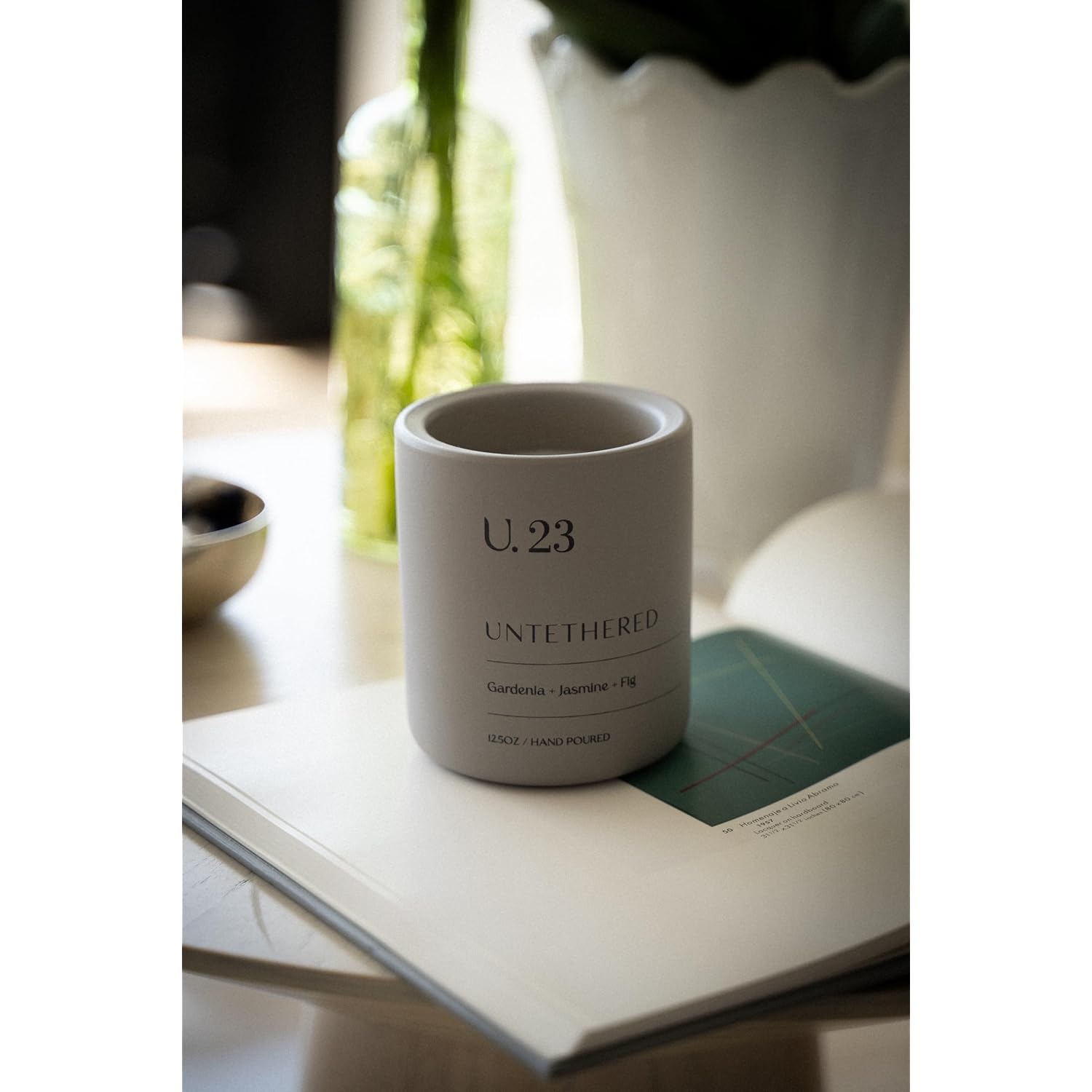 U.23 Luxury Scented Candle – Gardenia, Jasmine & Fig | Hand-Poured In Usa With 100% Natural Coconut & Apricot Wax | Double Wick, Long-Lasting Aromatherapy Candle For Home, Gift & Relaxation (12.5 Oz)