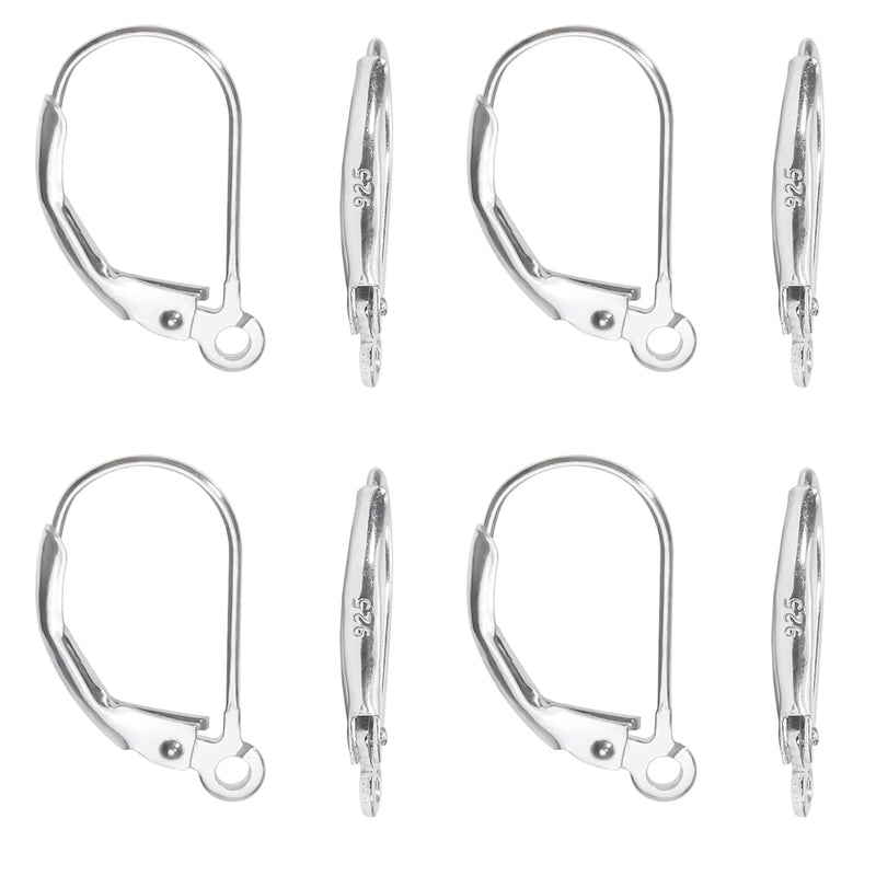 8Pcs 925 Sterling Silver Leverback French Earring Hooks Hypoallergenic Dangle