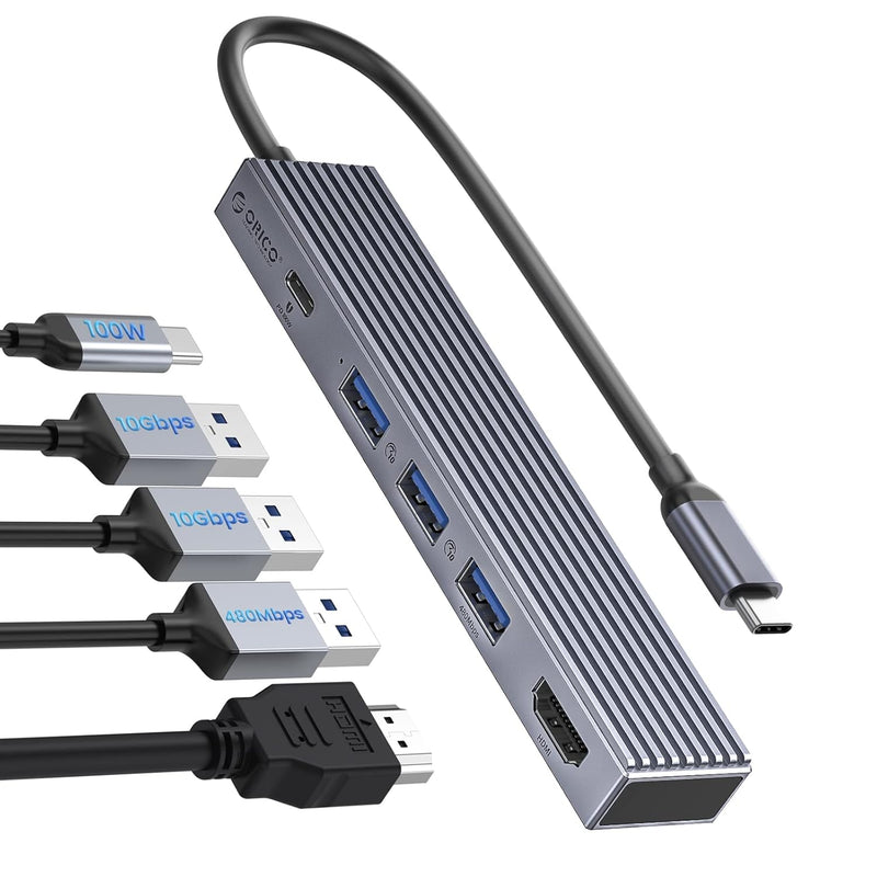 ORICO 10Gbps USB C Hub, 5 Ports USB C Splitter for Laptop, USB 3.2 Hub with 2