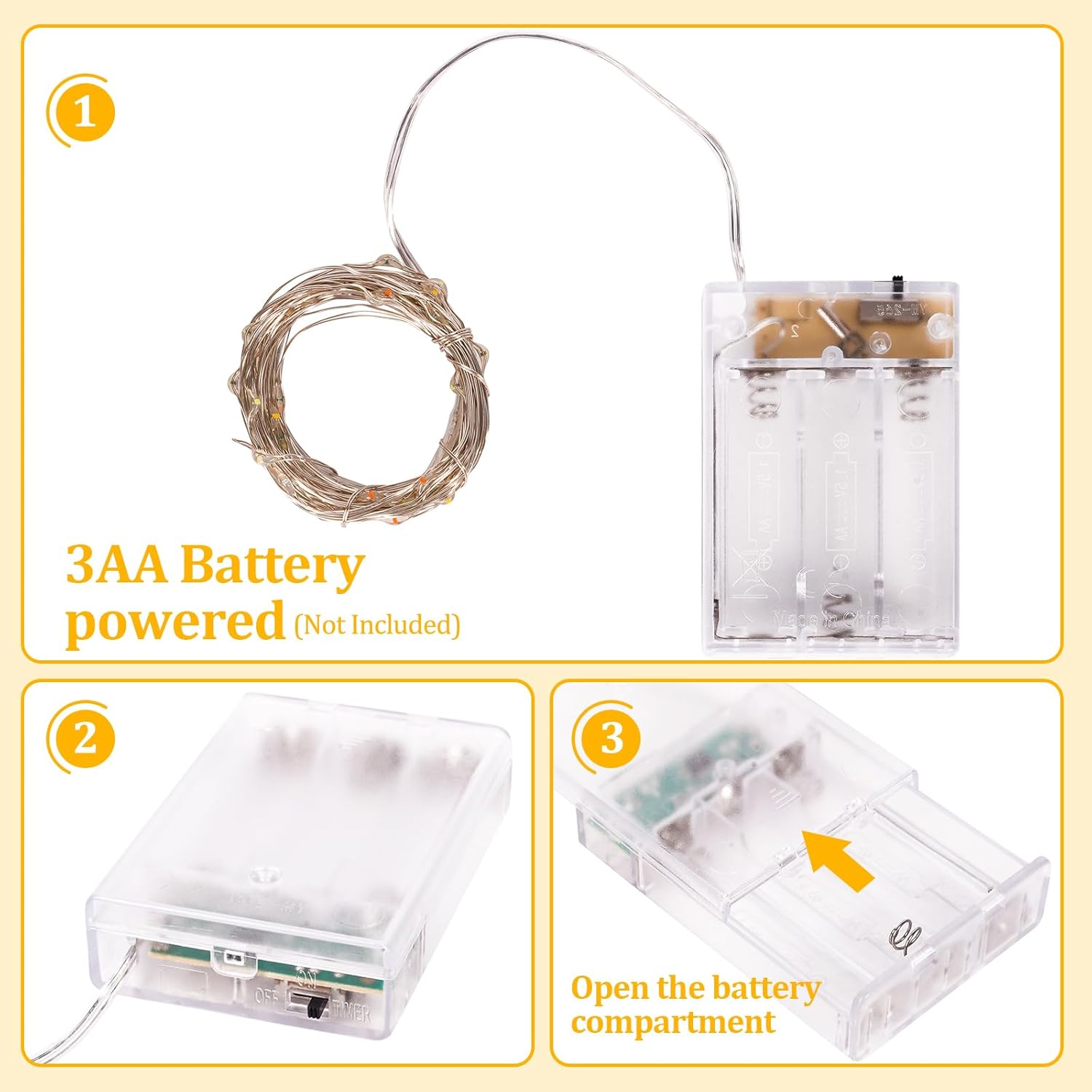 Timer Led String Lights,1 Pack Mini Battery Powered Silver Wire Starry Fairy Light,Battery Operated Micro Lights For Bed