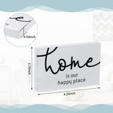 3 Pcs Family Home Blessed Rustic Wood Sign Mini Wood Decorative Farmhouse Woodworks Table Shelves Decorations Sign For Bedroom Kitchen Living Room Table Decor(White,4.25 X 2.76 X 0.59 In)