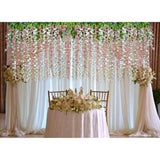 12 Pack 1 Piece 3.6 Feet Artificial Fake Wisteria Vine Ratta Hanging Garland Silk Flowers String Home Party Wedding Decor (Pink)
