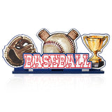 Smile Wooden Baseball Standing Decor Sports Themed Tabletop Love Sign Truck Player For Game Room & Baseball Fans