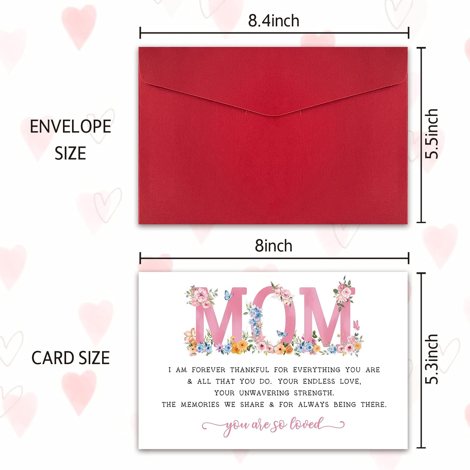 Lovely Mothers Day Card, Mom Birthday Card From Daughter Son Kids, Sweet Bday Mothers Day Gifts For Mom, Thankful For Everything You Are & All That You Do