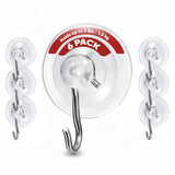 Suction Cup Hooks For Shower 6Pack – Max Load 3Lb Christmas Heavy Duty Suction Cup Hooks – Heavy Duty Wreath Hanger For Bathroom, Window, Towel, Shower Wall, Tile, Glass Door, Camper