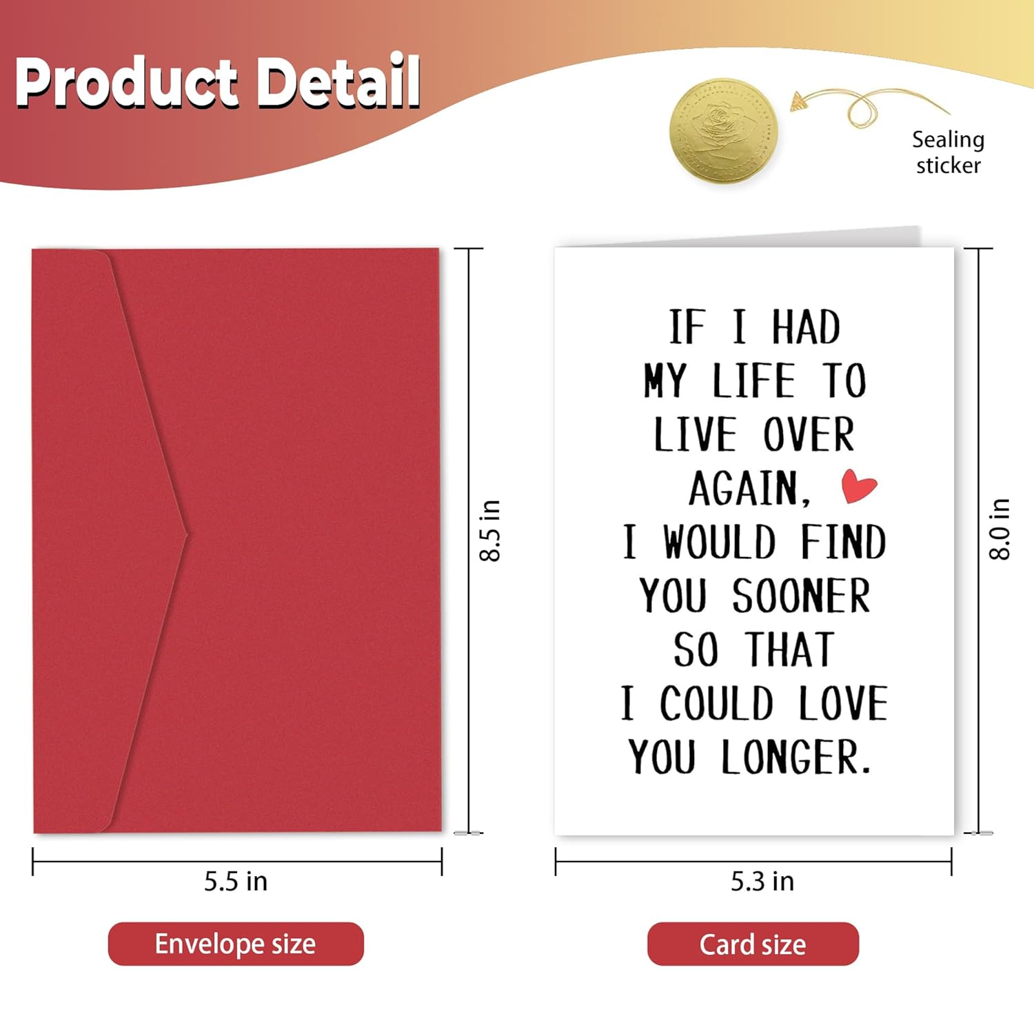 Sweet Valentine'S Day Card Gift For Him Her, Funny Anniversary Card For Husband Wife Boyfriend Girlfriend Partner Spouse Fiancé, If I Had Life To Live Over Again