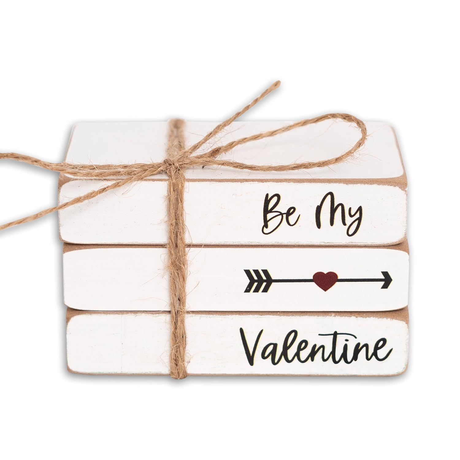 Valentine Wood Book Stack - Be My Valentine Book Bundle, Tiered Tray Decor,Valentine Decor, Farm Book Stack, Handmade Decor