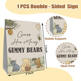 The Pooh Baby Shower Games Card, Included 1 Guess How Many Gummy Bears Sign And 30 Winnie Guessing Cards, Winnie Baby Shower Game For Boys Girls, Birthday Party Supplies 5 * 7In