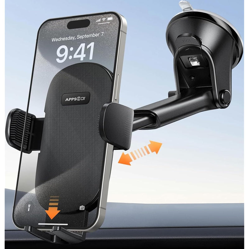 Car Phone Holder Mount for Dashboard/Windshield, Compatible with All Phones