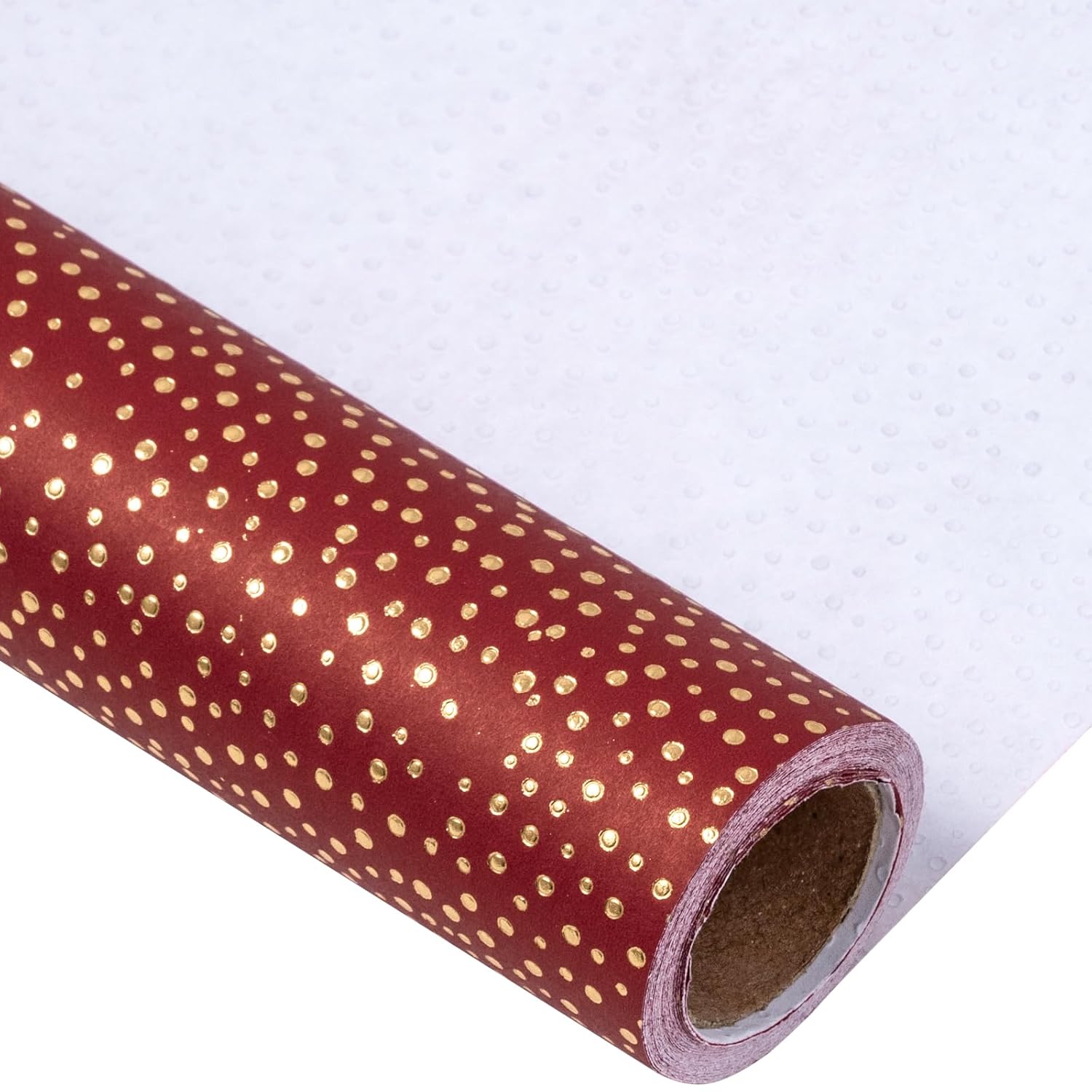Red Dotty Wrapping Paper Roll, Sparkling Gold Irregular Dots In Red, Ideal For Birthday, Christmas, Valentine'S Day, For New Year Celebrations, Holiday Gift Wrapping, 17 Inches X 16.4 Feet