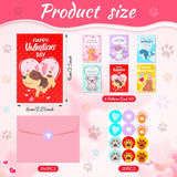 240 Pcs Mini Valentine'S Day Cards For Kids Assortment Bulk Classroom Exchange Kids Greeting Animal Box Foldable Love Heart Greeting Cards With Envelopes And Stickers