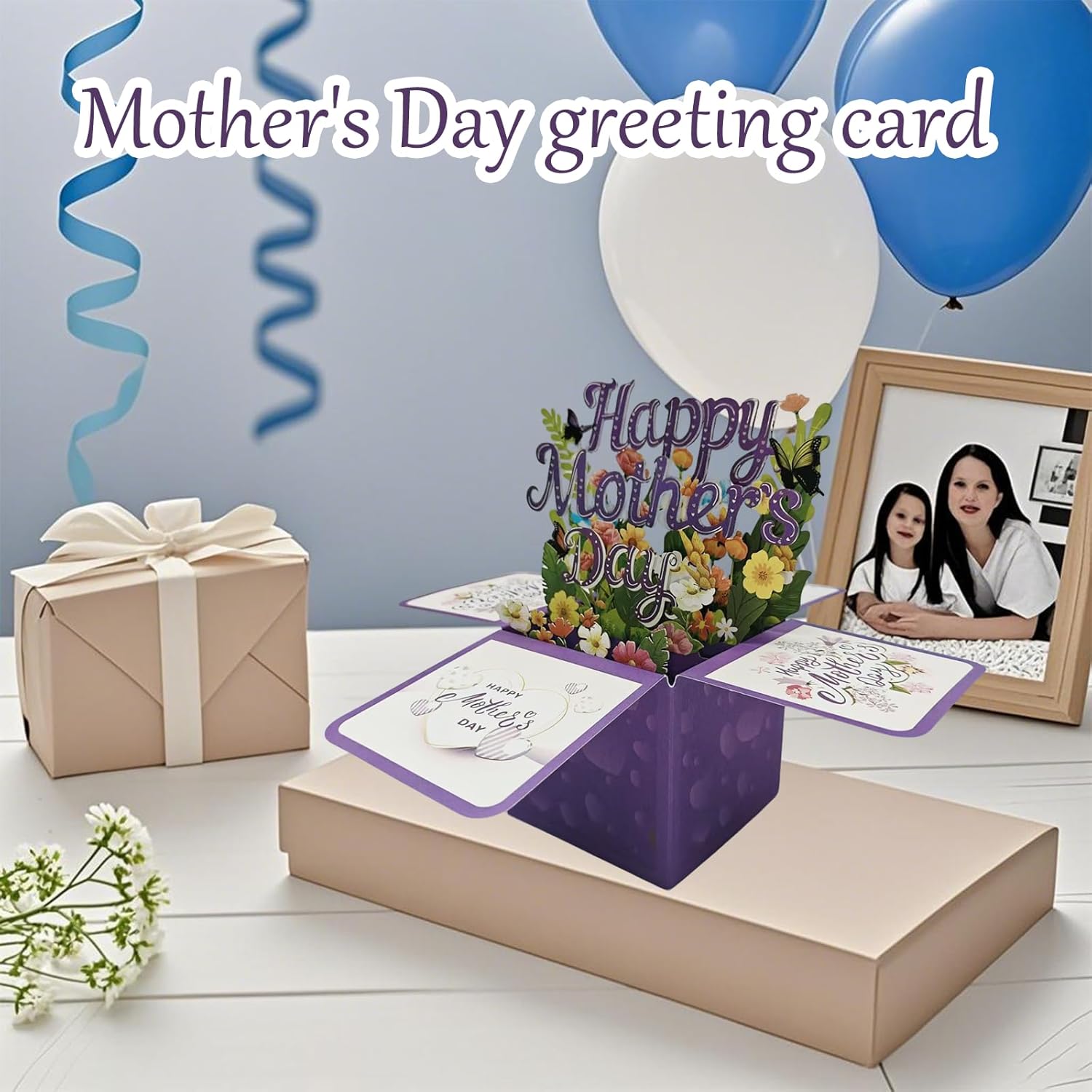 Mother'S Day 3D Pop-Up Card, Happy Mother'S Day 3D Flower Pop-Up Card, Card With Envelope, Holiday Gift For Mothers