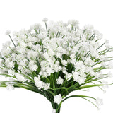20Pcs Artificial Flowers,Fake Greenery Faux Plastic Bushes Fake Shrubs Uv Resistant No Fade Faux Plastic Flowers For Wedding Hanging Bouquet Indoor Outdoor Home Garden Office Table Vase(White)