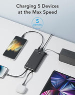 10000mAh Portable Charger with Built-in Cables, Slim Power Bank for iPhone