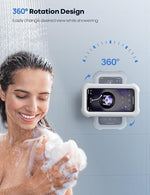 Waterproof Shower Phone Holder, 480° Rotatable Retractable Case, Anti-Fog