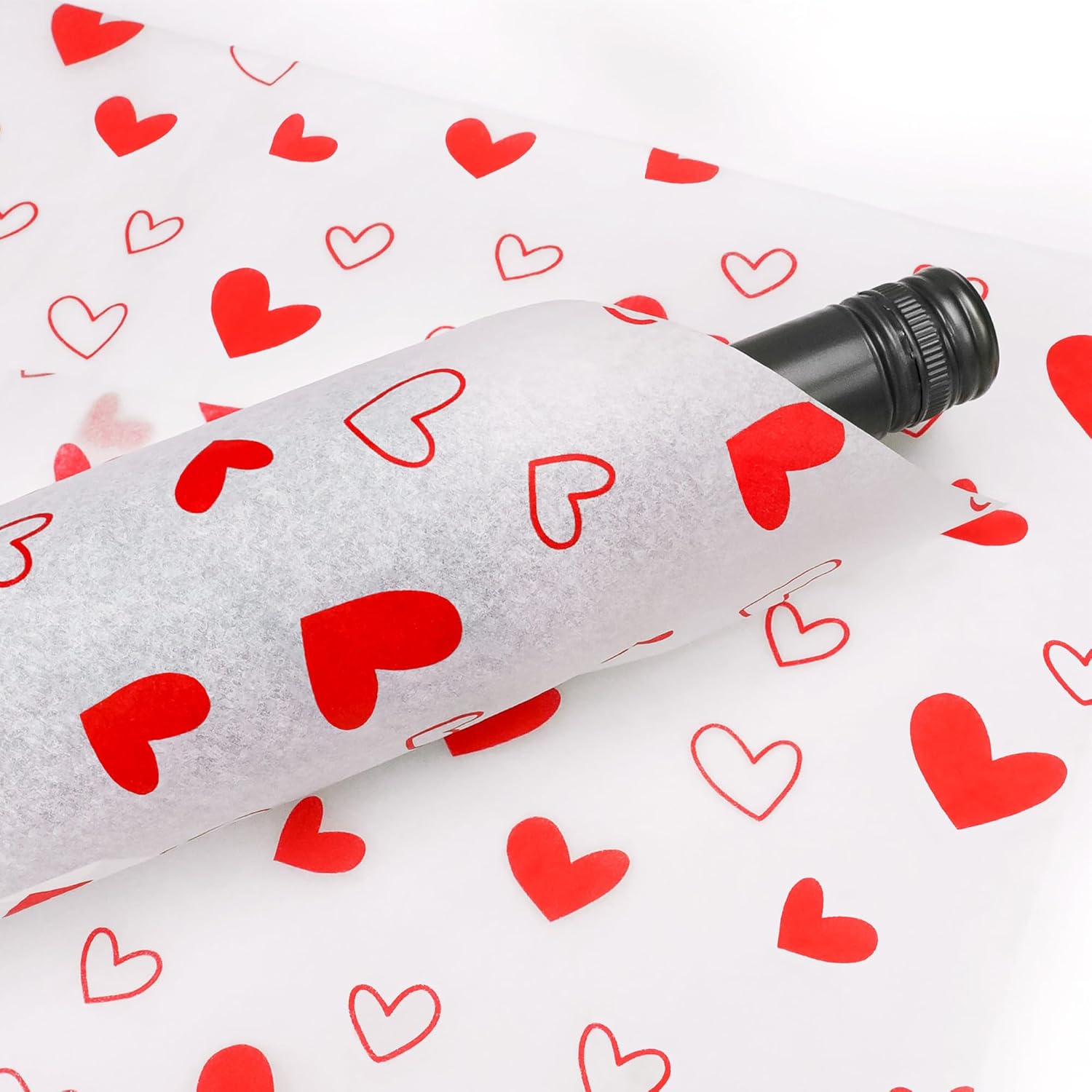 30 Sheets 20" X 28" White With Red Heart Tissue Paper Bulk,Hearts Tissue Paper For Gift Bags,Birthday,Valentine'S,Mother'S Day,Wedding (White With Red)