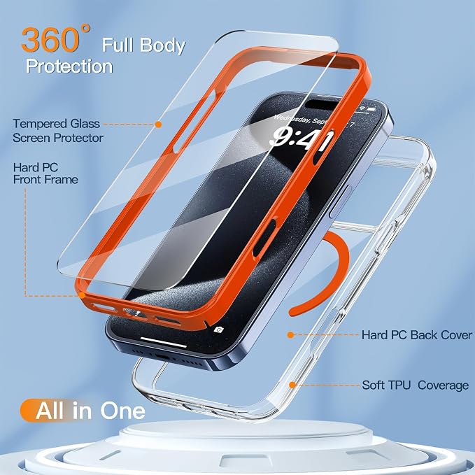 Crystal Clear Magnetic Phone Case with Stand for Apple iPhone 18 Pro Max and iPhone 17 Pro Max