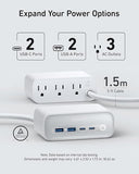 7-in-1 USB-C Charging Station Power Strip with 65W Max Fast Charging