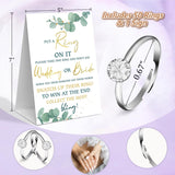 Eucalyptus Bridal Shower Theme Decorations,Put A Ring On It Game,Don'T Say Bride Games,Bridal Shower Games,Wedding Shower,Engagement Party Games(1 Sign And 50 Plastic Diamond Rings)-1