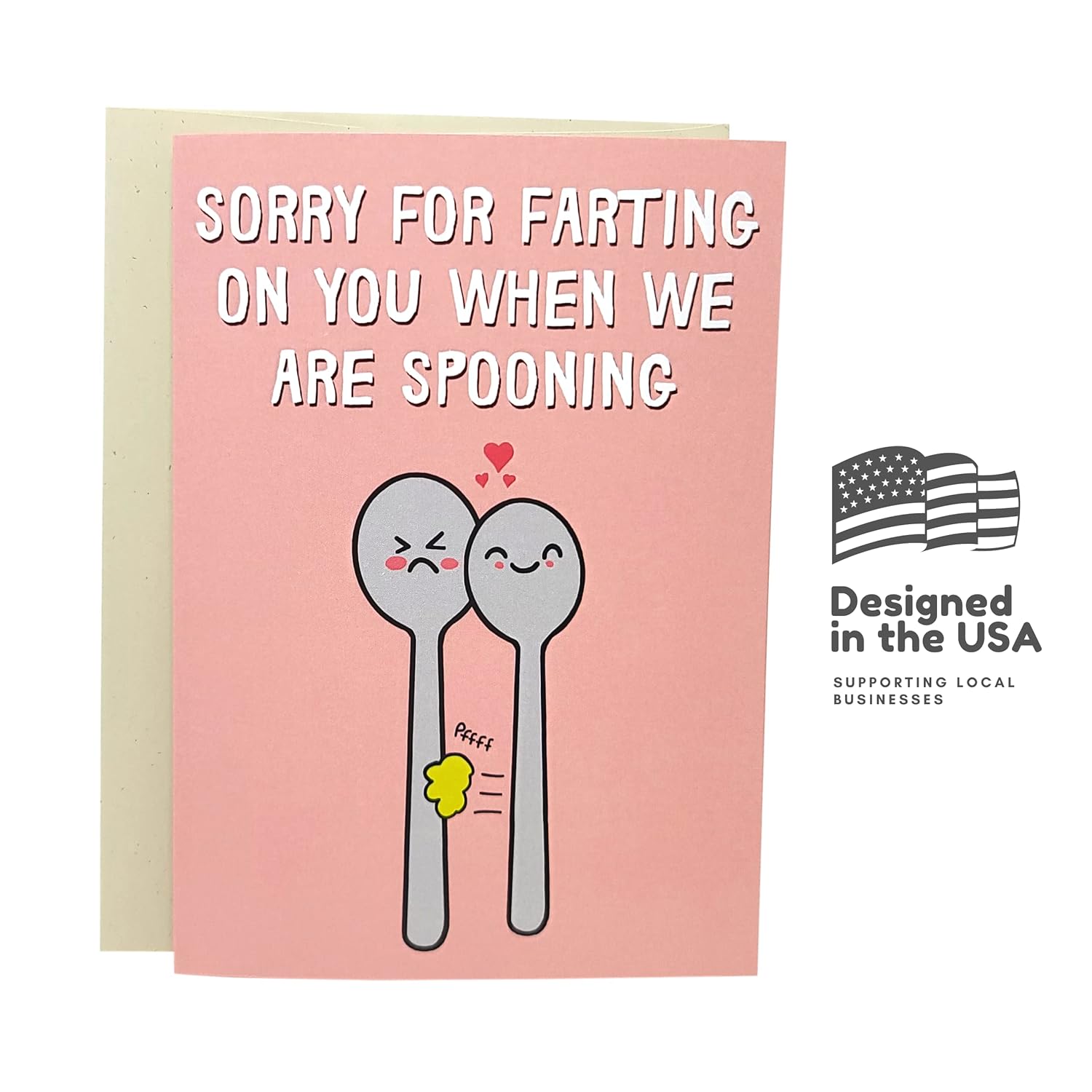 Funny Valentines Day Cards | Birthday Card For Him Her | Anniversary Cards For Husband Little Spoon Fart Card