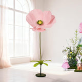 Artificial Flowers Decorations 5.58Ft Fake Paper Poppy Flower For Standing Reception Wedding Arrangements Mother'S Day Party Banquet Background Decor (Pink-1)