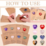Valentine'S Day Gift, 24 Sets Pocket Hug?Heart-Shaped Natural Crystal Stone Card, Party Gift Exchange