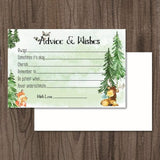 Woodland Creatures Baby Shower Games - 50 Advice Cards For Mommy - Forest Animals - Guest Book Alternative - Well Wishes - Predictions - Rustic Woodland Party Supplies (50 Advice & Wishes Cards)