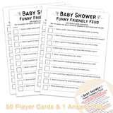 Baby Shower Card Game (Funny-Feud)