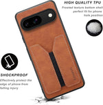 Pixel 9/9 Pro Case, PU Leather Wallet, Card Slot, Ultra Slim, Protector, Brown