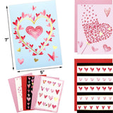 Valentines Cards With Envelopes 12 Heart Cards Blank Inside Gold Foil Embellishment