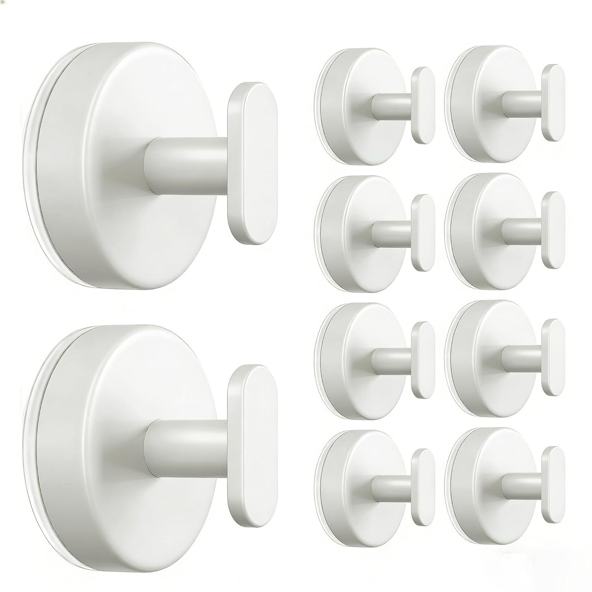 Suction Cup Hooks For Shower: 15 Lb Strong Wall Hanger For Bathroom, Front Door, Glass, Window, Rv, Holder For Towel, Christmas Wreath, Coat, Loofah, Waterproof & Reusable, Cream White 10-Pack