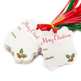 Merry Christmas Holiday Gift Tags By – 2" Pre-Strung Christmas Gift Wrapping Tags – Set Of 24