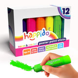 Happido Set Of 12 Twistable Tempera Paint Sticks For Kids, Quick Drying, No Mess Art Supplies For Toddlers And Kids Ages 4-6 - Neon & Pastel Colors