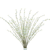 2Pcs Artificial Jasmine Flowers 33.5" Full Vitality Small Floral Branch Stems For Spring Home Office Bedroom Party Wedding Table Centerpieces Decor(White)