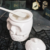 Sugar Skull Sugar Bowl With Bone Spoon - 12 Oz - Spooky Valentines Day Gift, Goth Decor - Witchy, Gothic Tea Set