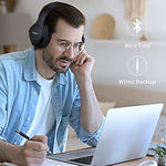 Bluetooth Over-Ear Headphones, 65H Playtime, Foldable, Deep Bass, Mic, HiFi Sound