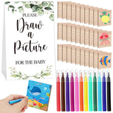 63 Pcs Baby Blocks For Baby Shower A Block Games Kit Sign Including 50 Diy Wooden Block 12 Acrylic Marker Baby Shower Game Prizes Gender Reveals Party Supplies