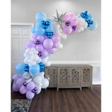 Blue Purple Balloon Arch, 120 Pcs Snowflake Balloon Garland, Metallic Retro Purple White Clear Snow Blue Star Foil Balloons For Birthday Winter Christmas Party Decoration