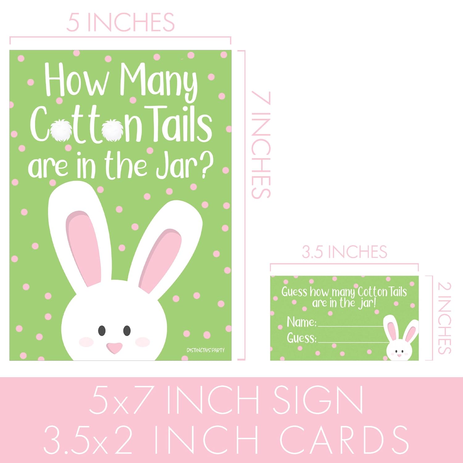 Spring Game For Classroom Parties, How Many Cotton Tails In The Jar Easter Party Game, Bunny Brunch (Sign With Cards)