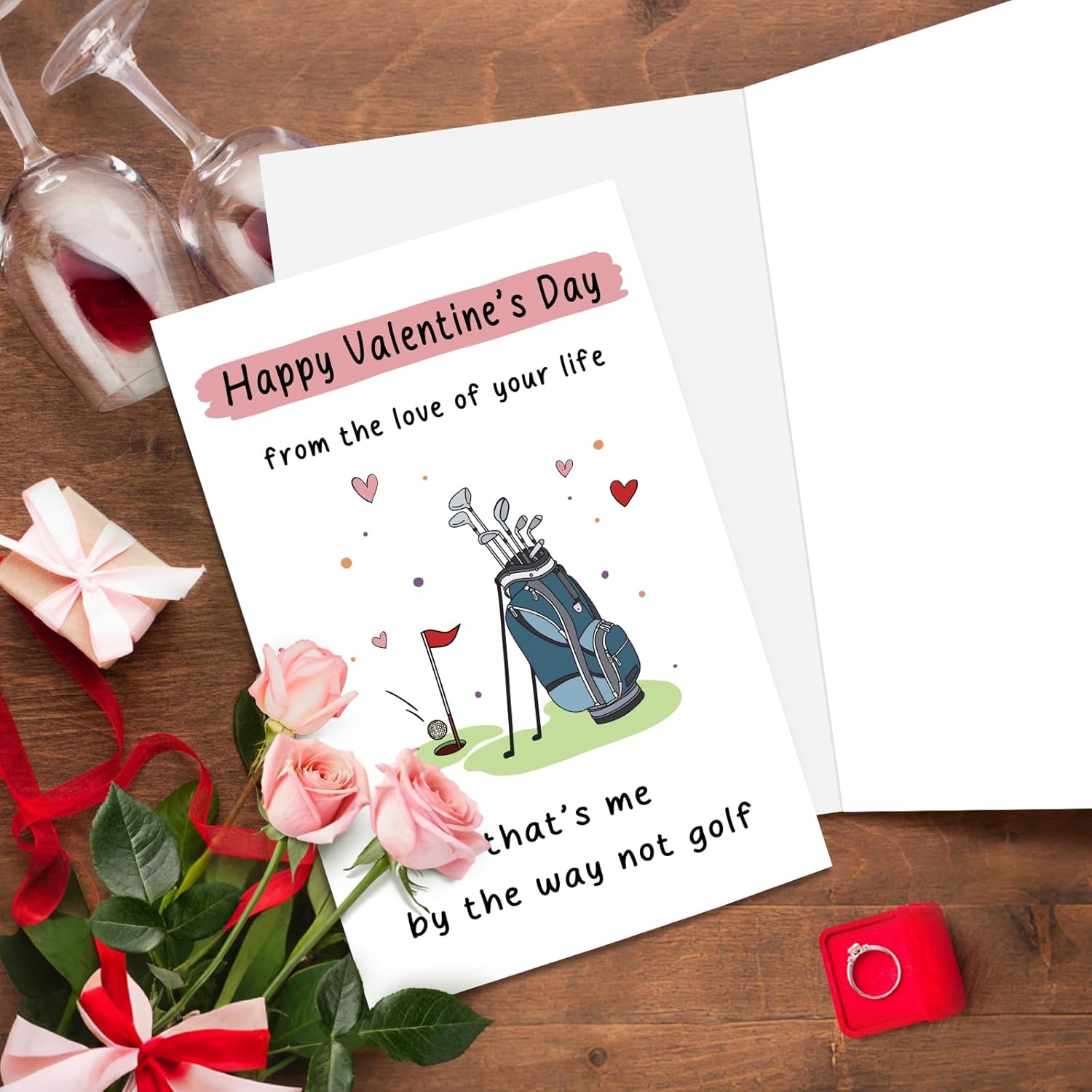 Humor Golf Valentine'S Day Card For Men, Funny Valentine Card Gift For Him, Happy Valentine'S Day From The Love Of Your Life