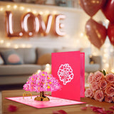 Pop Up Anniversary Card, 3D Love Tree Hearts Valentines Day Card For Her, Wife, Husband, Him, Couple,Romantic Gift For Wedding, Birthday, Mothers Day