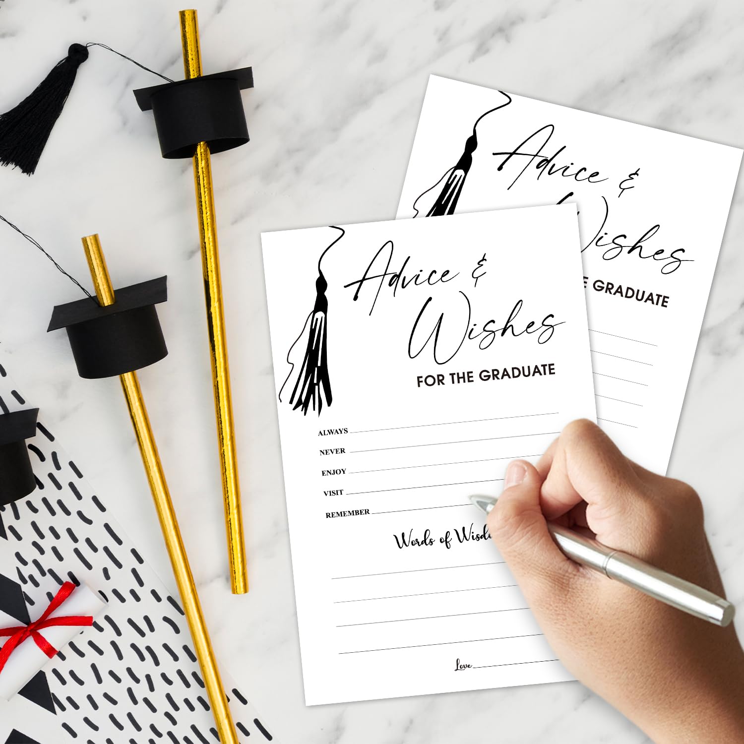 20 Graduation Party Advice And Wishes For The Graduate Cards, Grad Party Announcement Grad Celebration Party Activity Favor Supplies -C02