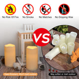12Pcs Flickering Flameless Candles Waterproof Large (D 3" X H 6") Led Candles, Fake Pillar Outdoor Indoor Battery Operated Candles With Remote For Home/Wedding/Christmas/Holiday Décor