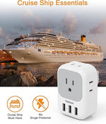 USB Charger Block, 4-Box Splitter with 3-Port Wall Charger for Travel & Office