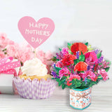 Pop Up Flower Bouquet Card, Carnation Paper Bouquet, 9 Inch 3D Pop Up Birthday Cards,Thank You Cards,Anniversary Card,Greeting Cards For Women Mom Girls,Blank Notecard And Envelope