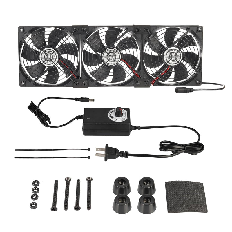 3X 120Mm Computer Fan With Ac Plug, Ac 110V 120V 220V 240V Cabinet Cooling Fan